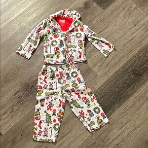 Dr. Seuss Grinch Kids Pajama Set - Red, Green, and White